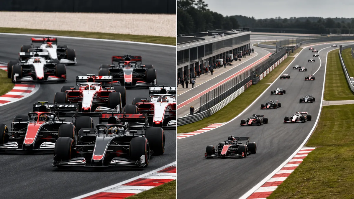 集団が密集したF1スプリントと、間隔が広がった決勝を比較する図